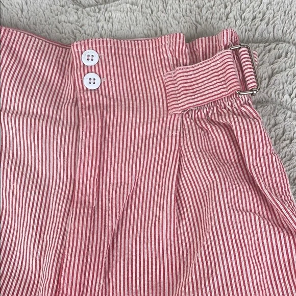 Vintage 90s Esprit Sport Seersucker Paper Bag Shorts - Picture 3 of 6